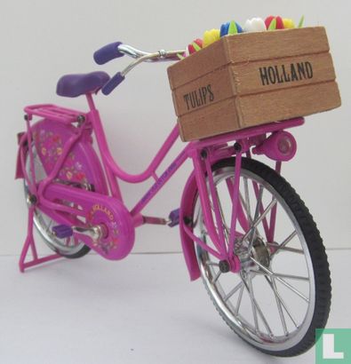  pink exercise bike with tulips - Image 2