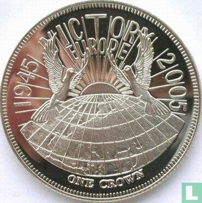 Gough 1 crown 2005 (PROOF) "60th anniversary Victory in Europe day" - Afbeelding 2