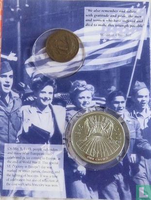 Gough Island 1 crown 2005 (folder) "60th anniversary Victory in Europe day" - Image 2