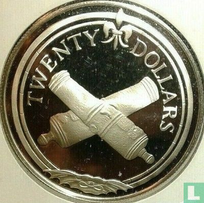 British Virgin Islands 20 dollars 1985 (PROOF) "Crossed cannons" - Image 2