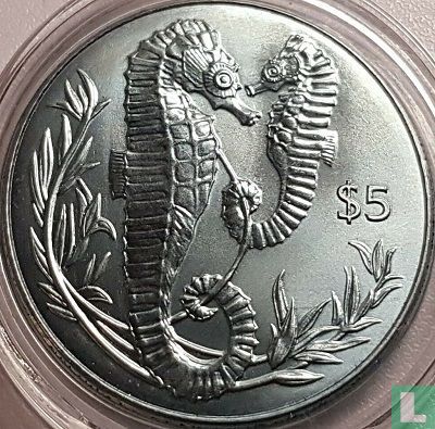 Britische Jungferninseln 5 Dollar 2017 "Seahorses" - Bild 2