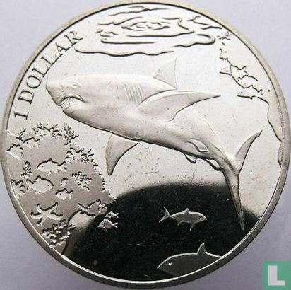 Britse Maagdeneilanden 1 dollar 2016 "Great white shark" - Afbeelding 2