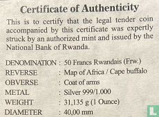 Rwanda 50 francs 2015 (zonder privy merk) "Cape buffalo" - Afbeelding 3