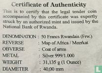 Rwanda 50 francs 2016 (colourless - without privy mark) "Meerkat" - Image 3