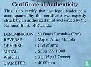 Rwanda 50 francs 2014 (sans marque privy) "Impala" - Image 3