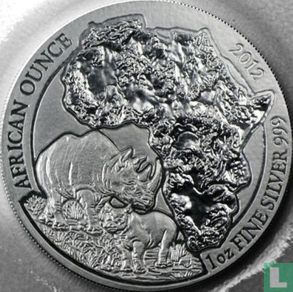 Ruanda 50 Franc 2012 (ohne Privy Marke) "Black rhinoceros" - Bild 1