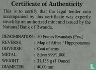 Rwanda 50 francs 2017 (zonder privy merk) "Hippopotamus" - Afbeelding 3