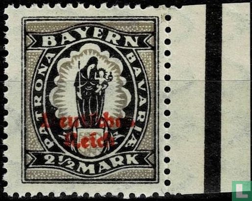 Opdruk op postzegels van Beieren