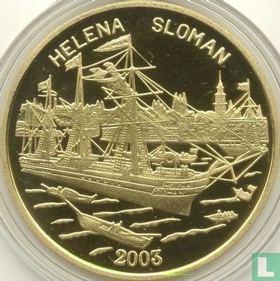 Noord-Korea 20 won 2003 (PROOF) "Sailing ship Helena Sloman" - Afbeelding 1