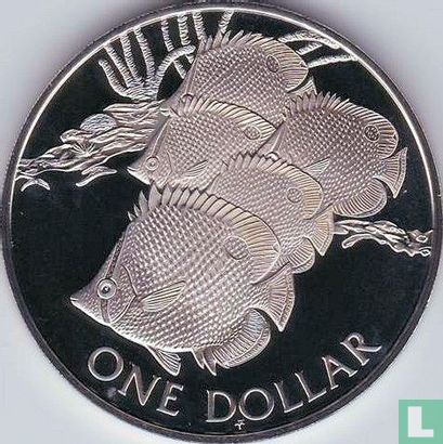 British Virgin Islands 1 dollar 1985 (PROOF - copper-nickel) "Butterfly fish" - Image 2