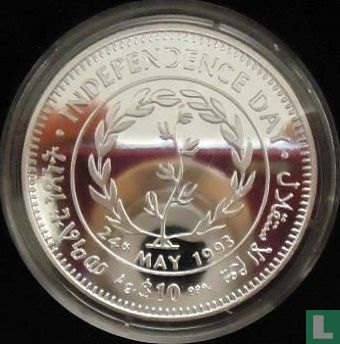 Eritrea 10 dollars 1993 (PROOF) "Independence day" - Afbeelding 2