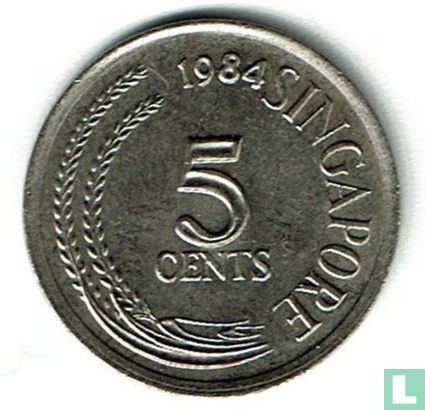 Singapour 5 cents 1984 (cuivre-nickel) - Image 1