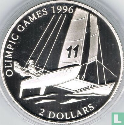Bahamas 2 dollars 1995 (PROOF - OLIMPIC) "1996 Summer Olympics in Atlanta" - Image 2
