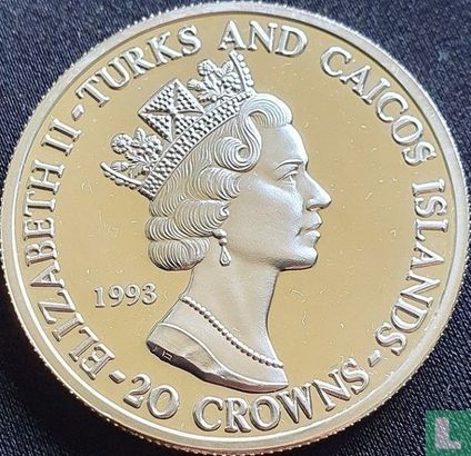 Turks- und Caicosinseln 20 Crown 1993 (PP) "40th anniversary Coronation of Queen Elizabeth II - Westminster Abbey" - Bild 1
