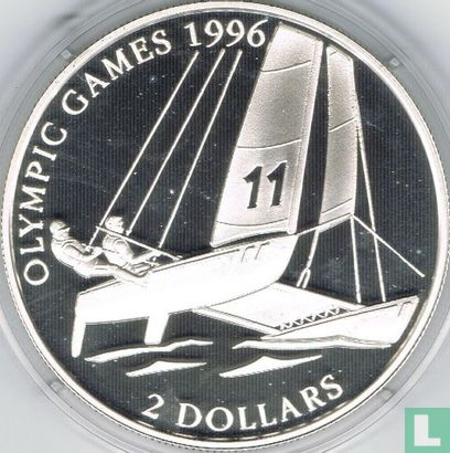 Bahamas 2 dollars 1995 (BE - OLYMPIC) "1996 Summer Olympics in Atlanta" - Image 2