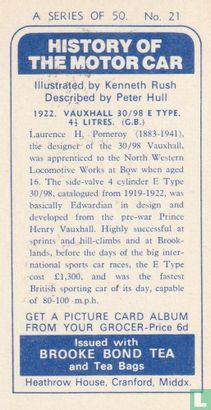 1922. Vauxhall 30/98 E type, 4.5 litres. (G.B.) - Image 2