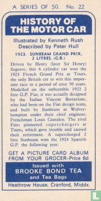 1923. Sunbeam Grand Prix, 2 litres. (G.B.) - Bild 2