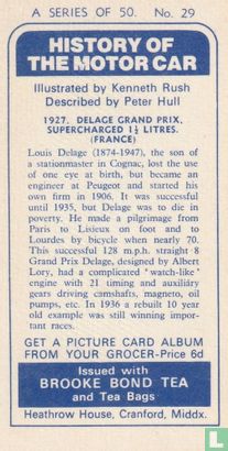 1927. Delage Grand Prix, Supercharged 1.5 litres. (France) - Bild 2