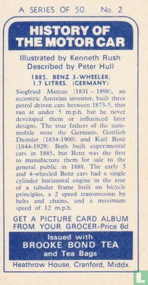 1885. Benz 3-Wheeler, 1.7 litres. (Germany) - Afbeelding 2