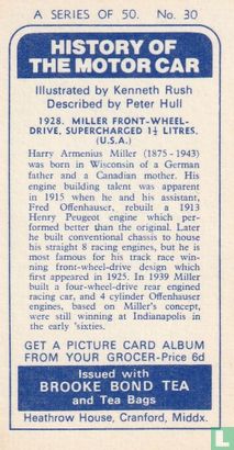 1928. Miller front-wheel-drive, Supercharged 1.5 litres. (U.S.A.) - Bild 2