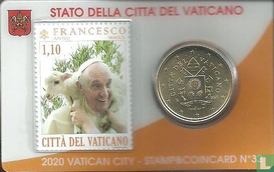 Vatican 50 cent 2020 (stamp & coincard n°32) - Image 1