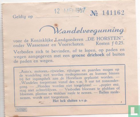 Wandelvergunning Koninklijke Landgoederen "De Horsten"