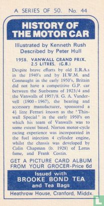 1958. Vanwall Grand Prix, 2.5 litres. (G.B.) - Image 2