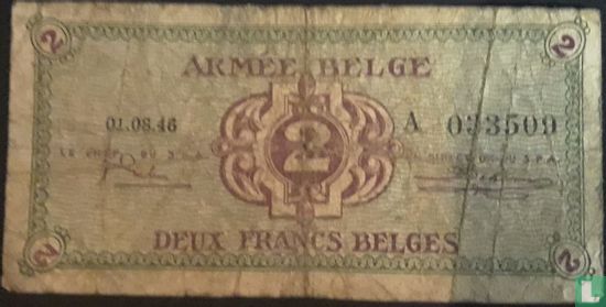 Belgium army 2 francs - Image 1