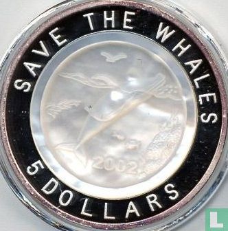 Îles Pitcairn 5 dollars 2002 (BE) "Save the whales" - Image 1
