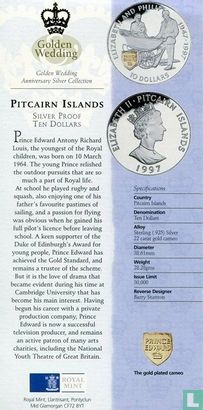 Îles Pitcairn 10 dollars 1997 (BE) "50th Wedding anniversary of Queen Elizabeth II and Prince Philip" - Image 3