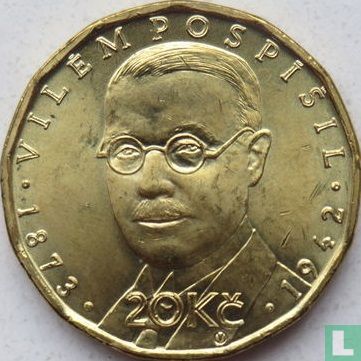 République tchèque 20 korun 2019 "Vilém Pospíšil" - Image 2