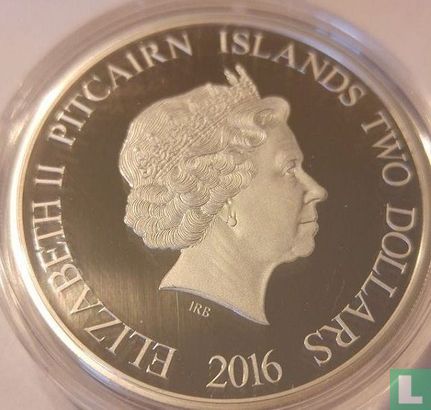 Pitcairn Islands 2 dollars 2016 (PROOF) "Blue whale" - Image 1