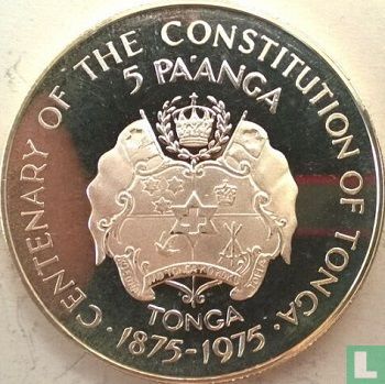 Tonga 5 pa'anga 1975 (PROOF) "Centenary of the constitution of Tonga" - Afbeelding 1
