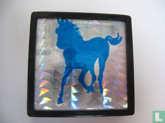 Blauw paard in vierkant