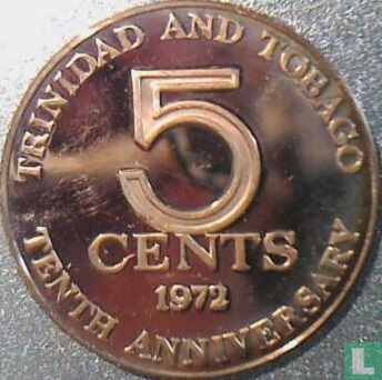 Trinidad and Tobago 5 cents 1972 (without FM) "10th anniversary of Independence" - Image 1