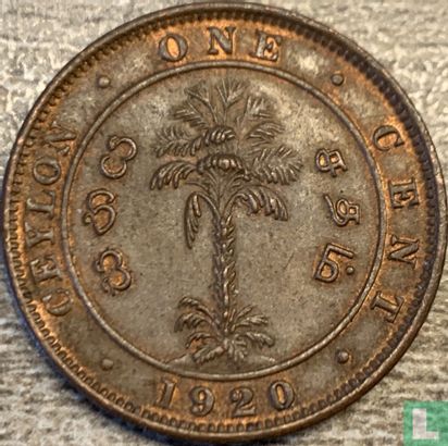 Ceylon 1 Cent 1920 - Bild 1