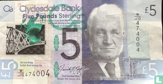 Scotland 5 Pounds 2016 - Image 1