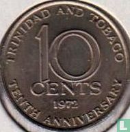 Trinidad en Tobago 10 cents 1972 (met FM) "10th anniversary of Independence" - Afbeelding 1