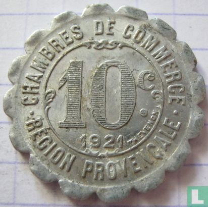 Provence 10 centimes 1921 (aluminium) - Afbeelding 1