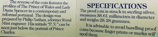 St. Helena 25 pence 1981 (PROOF) "Royal Wedding of Prince Charles and Lady Diana" - Image 3