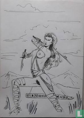 Femme avec épée et poignard