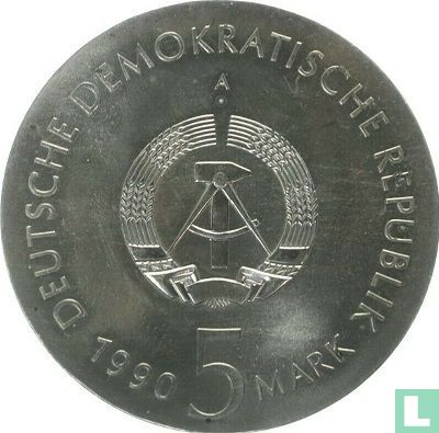 DDR 5 mark 1990 "100th anniversary Birth of Kurt Tucholsky" - Afbeelding 1