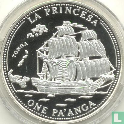 Tonga 1 pa'anga 1993 (PROOF) "Sailing ship La Princesa" - Afbeelding 2