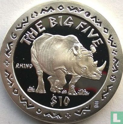 Sierra Leone 10 dollars 2001 (PROOF) "Rhino" - Image 2
