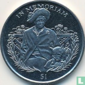 Sierra Leone 1 dollar 2002 "Death of the Queen Mother - Queen Mother in garden with dog" - Image 2