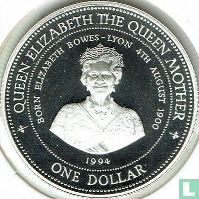 Barbade 1 dollar 1994 (BE) "Queen Elizabeth the Queen Mother" - Image 1