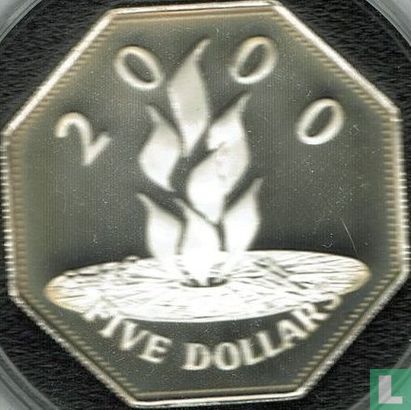 Barbados 5 dollars 1999 (PROOF) "Millennium" - Image 2