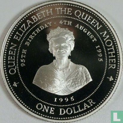 Barbados 1 dollar 1995 (PROOF) "95th Birthday of the Queen Mother" - Image 1