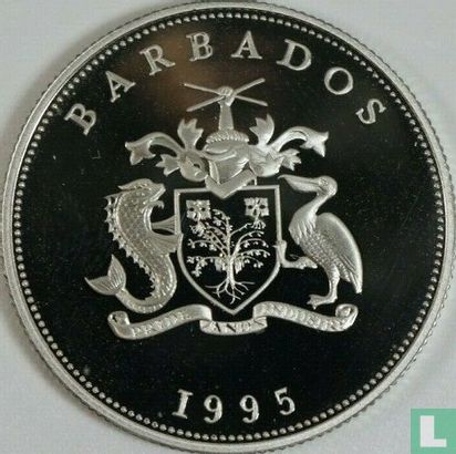 Barbados 1 dollar 1995 (PROOF) "95th Birthday of the Queen Mother" - Image 2