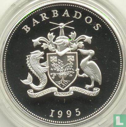 Barbados 5 dollars 1995 (PROOF) "First European settlement of Barbados in 1625" - Afbeelding 1